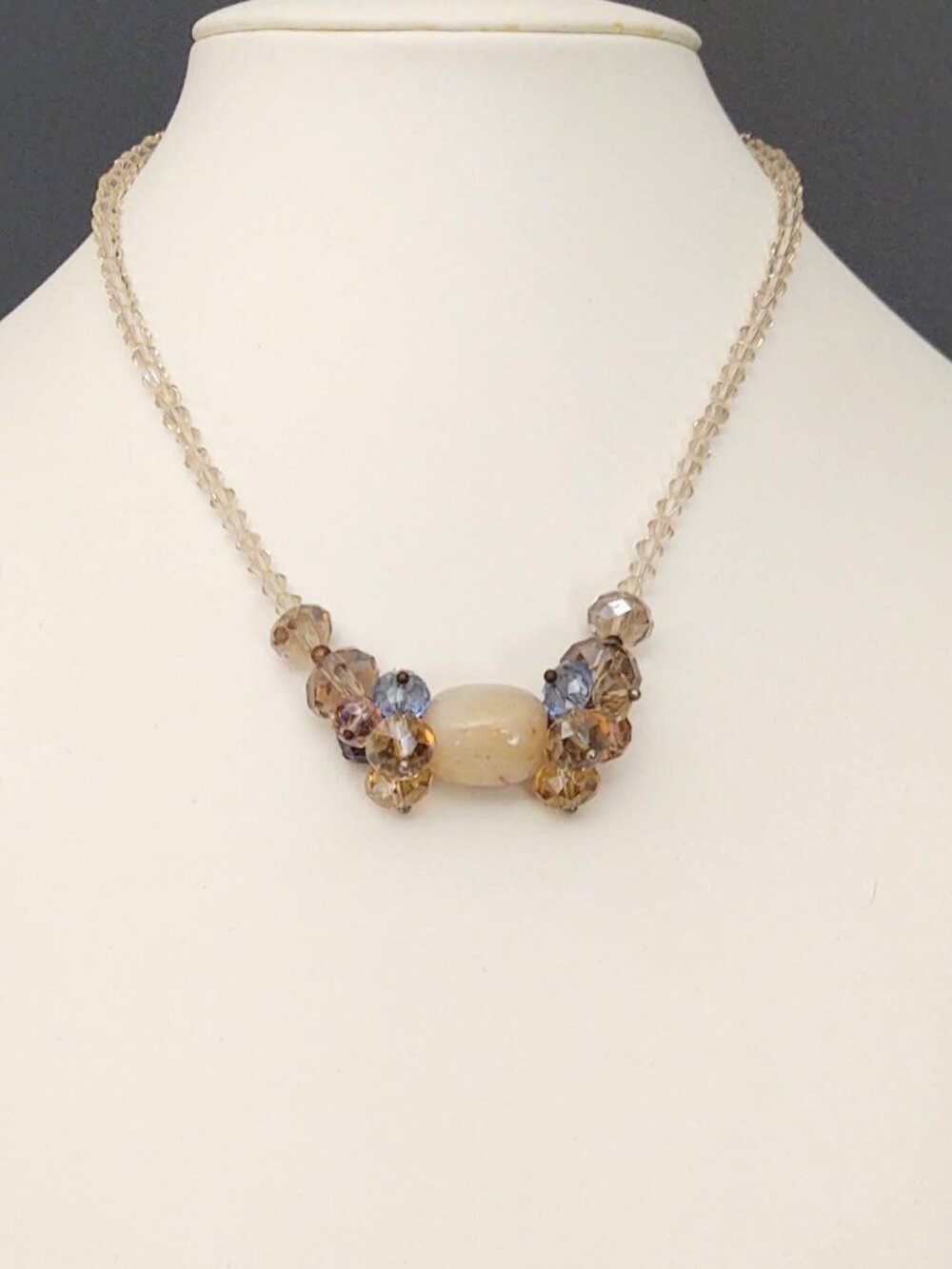 Crystal and stone necklace